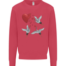 Crane Heart Anti Valentines Day Single Funny Kids Sweatshirt Jumper Heliconia