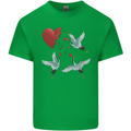 Crane Heart Anti Valentines Day Single Funny Kids T-Shirt Childrens Irish Green