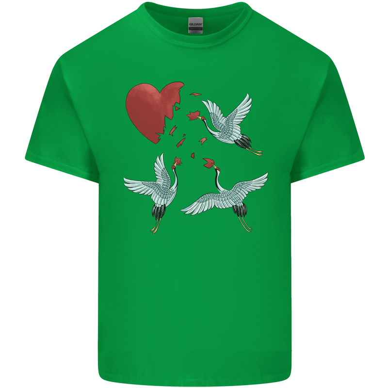 Crane Heart Anti Valentines Day Single Funny Kids T-Shirt Childrens Irish Green