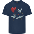 Crane Heart Anti Valentines Day Single Funny Kids T-Shirt Childrens Navy Blue