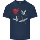 Crane Heart Anti Valentines Day Single Funny Kids T-Shirt Childrens Navy Blue