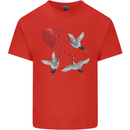 Crane Heart Anti Valentines Day Single Funny Kids T-Shirt Childrens Red