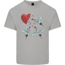 Crane Heart Anti Valentines Day Single Funny Kids T-Shirt Childrens Sports Grey