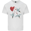Crane Heart Anti Valentines Day Single Funny Kids T-Shirt Childrens White