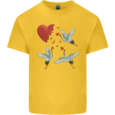 Crane Heart Anti Valentines Day Single Funny Kids T-Shirt Childrens Yellow