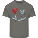 Crane Heart Anti Valentines Day Single Funny Mens Cotton T-Shirt Tee Top Charcoal