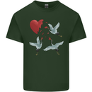 Crane Heart Anti Valentines Day Single Funny Mens Cotton T-Shirt Tee Top Forest Green