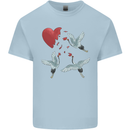 Crane Heart Anti Valentines Day Single Funny Mens Cotton T-Shirt Tee Top Light Blue