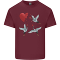 Crane Heart Anti Valentines Day Single Funny Mens Cotton T-Shirt Tee Top Maroon