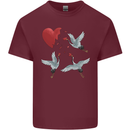 Crane Heart Anti Valentines Day Single Funny Mens Cotton T-Shirt Tee Top Maroon