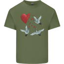 Crane Heart Anti Valentines Day Single Funny Mens Cotton T-Shirt Tee Top Military Green