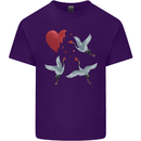 Crane Heart Anti Valentines Day Single Funny Mens Cotton T-Shirt Tee Top Purple