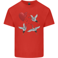 Crane Heart Anti Valentines Day Single Funny Mens Cotton T-Shirt Tee Top Red