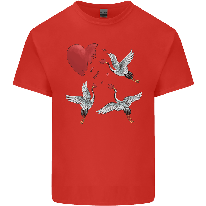 Crane Heart Anti Valentines Day Single Funny Mens Cotton T-Shirt Tee Top Red