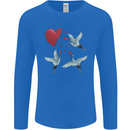 Crane Heart Anti Valentines Day Single Funny Mens Long Sleeve T-Shirt Royal Blue