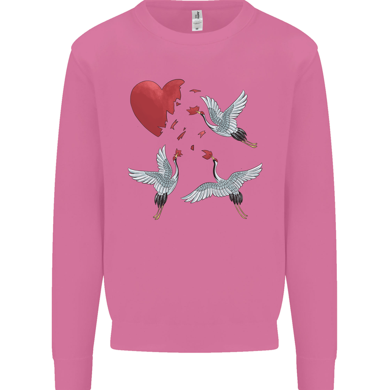 Crane Heart Anti Valentines Day Single Funny Mens Sweatshirt Jumper Azalea