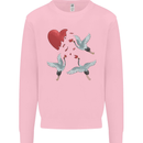 Crane Heart Anti Valentines Day Single Funny Mens Sweatshirt Jumper Light Pink