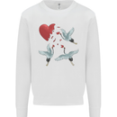 Crane Heart Anti Valentines Day Single Funny Mens Sweatshirt Jumper White