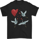 Crane Heart Anti Valentines Day Single Funny Mens T-Shirt 100% Cotton Black