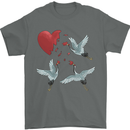 Crane Heart Anti Valentines Day Single Funny Mens T-Shirt 100% Cotton Charcoal
