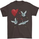 Crane Heart Anti Valentines Day Single Funny Mens T-Shirt 100% Cotton Dark Chocolate