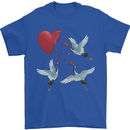 Crane Heart Anti Valentines Day Single Funny Mens T-Shirt 100% Cotton Royal Blue