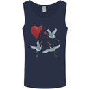 Crane Heart Anti Valentines Day Single Funny Mens Vest Tank Top Navy Blue