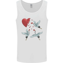 Crane Heart Anti Valentines Day Single Funny Mens Vest Tank Top White