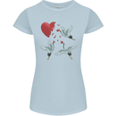 Crane Heart Anti Valentines Day Single Funny Womens Petite Cut T-Shirt Light Blue
