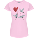 Crane Heart Anti Valentines Day Single Funny Womens Petite Cut T-Shirt Light Pink