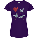 Crane Heart Anti Valentines Day Single Funny Womens Petite Cut T-Shirt Purple
