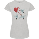 Crane Heart Anti Valentines Day Single Funny Womens Petite Cut T-Shirt Sports Grey