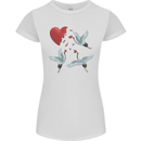 Crane Heart Anti Valentines Day Single Funny Womens Petite Cut T-Shirt White
