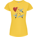 Crane Heart Anti Valentines Day Single Funny Womens Petite Cut T-Shirt Yellow
