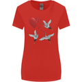 Crane Heart Anti Valentines Day Single Funny Womens Wider Cut T-Shirt Red