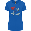 Crane Heart Anti Valentines Day Single Funny Womens Wider Cut T-Shirt Royal Blue