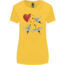 Crane Heart Anti Valentines Day Single Funny Womens Wider Cut T-Shirt Yellow