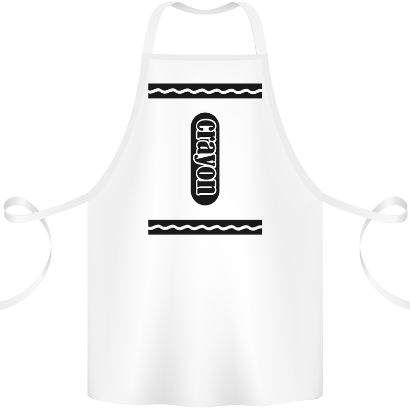 Crayon Fancy Dress Outfit Costume Funny Cotton Apron 100% Organic White