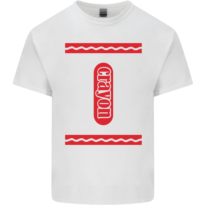 Crayon Fancy Dress Outfit Costume Funny Mens Cotton T-Shirt Tee Top White