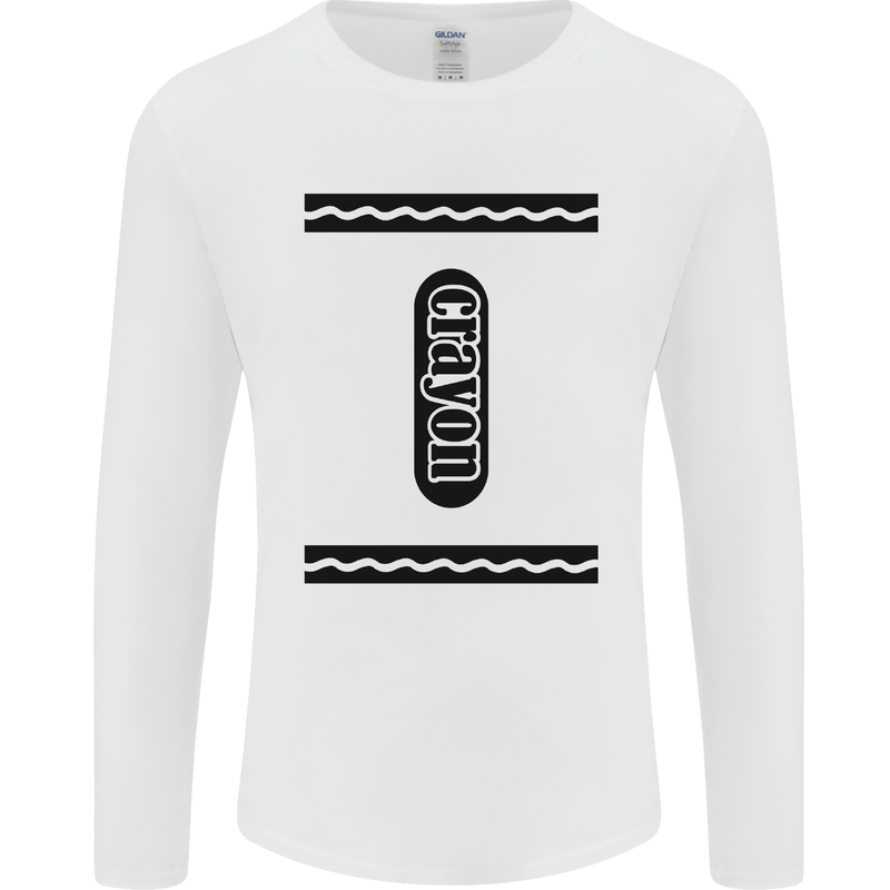 Crayon Fancy Dress Outfit Costume Funny Mens Long Sleeve T-Shirt White