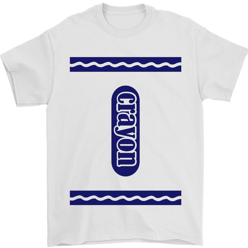 Crayon Fancy Dress Outfit Costume Funny Mens T-Shirt Cotton Gildan White