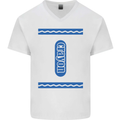 Crayon Fancy Dress Outfit Costume Funny Mens V-Neck Cotton T-Shirt White