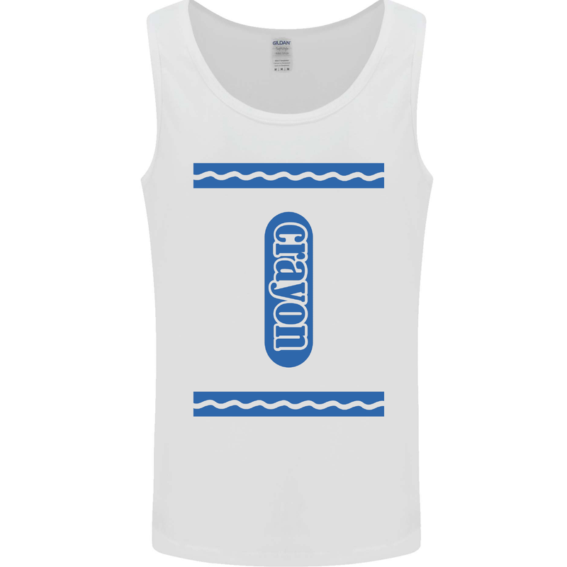 Crayon Fancy Dress Outfit Costume Funny Mens Vest Tank Top White