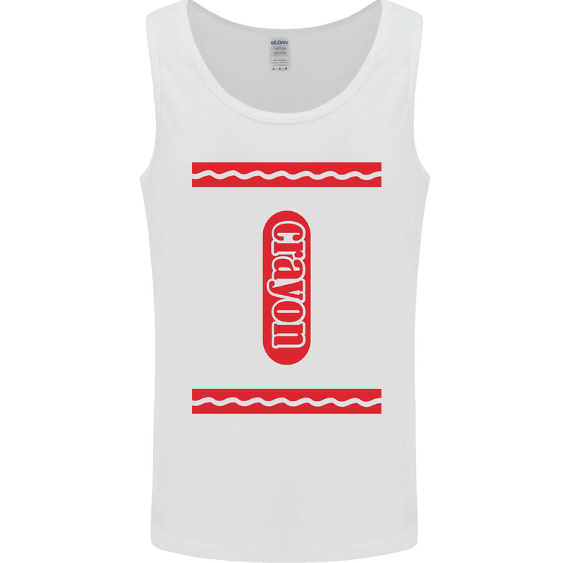 Crayon Fancy Dress Outfit Costume Funny Mens Vest Tank Top White