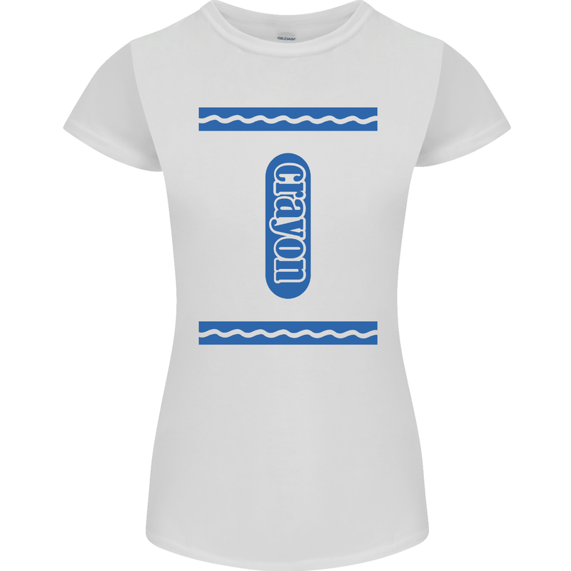 Crayon Fancy Dress Outfit Costume Funny Womens Petite Cut T-Shirt White