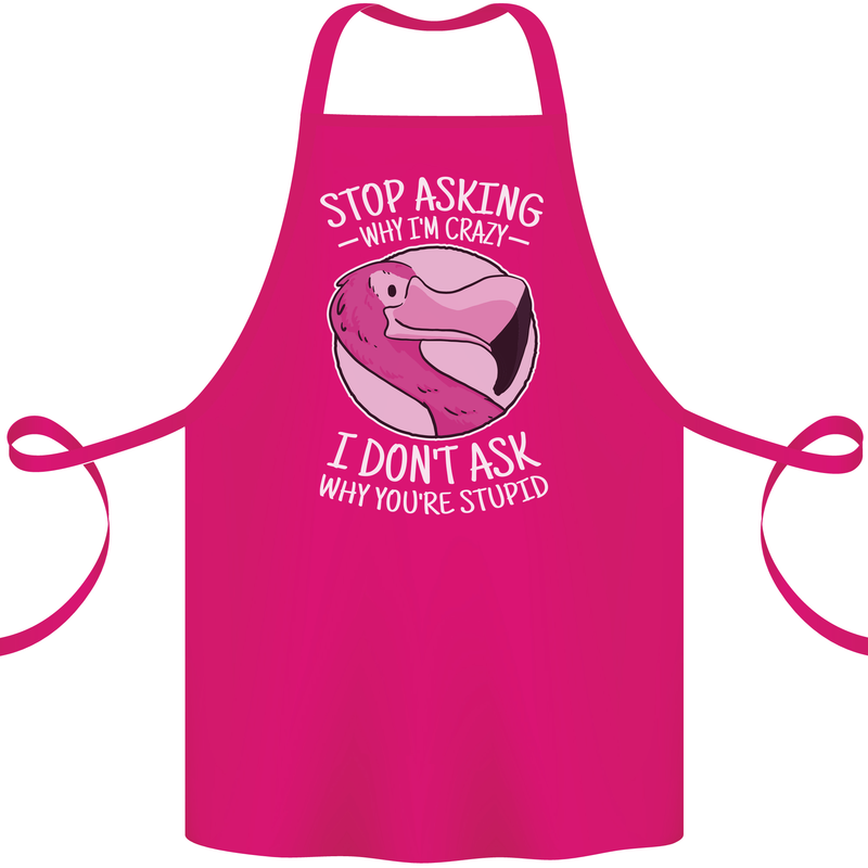 Crazy Stupid Funny Sarcastic Slogan Sarcasm Cotton Apron 100% Organic Pink