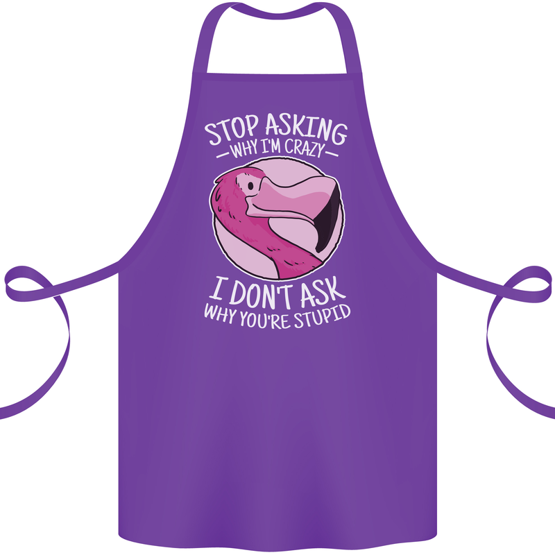 Crazy Stupid Funny Sarcastic Slogan Sarcasm Cotton Apron 100% Organic Purple
