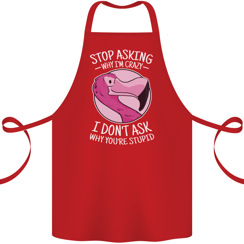 Crazy Stupid Funny Sarcastic Slogan Sarcasm Cotton Apron 100% Organic Red