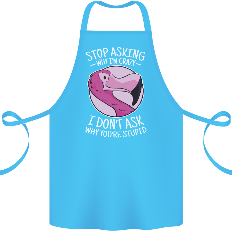 Crazy Stupid Funny Sarcastic Slogan Sarcasm Cotton Apron 100% Organic Turquoise