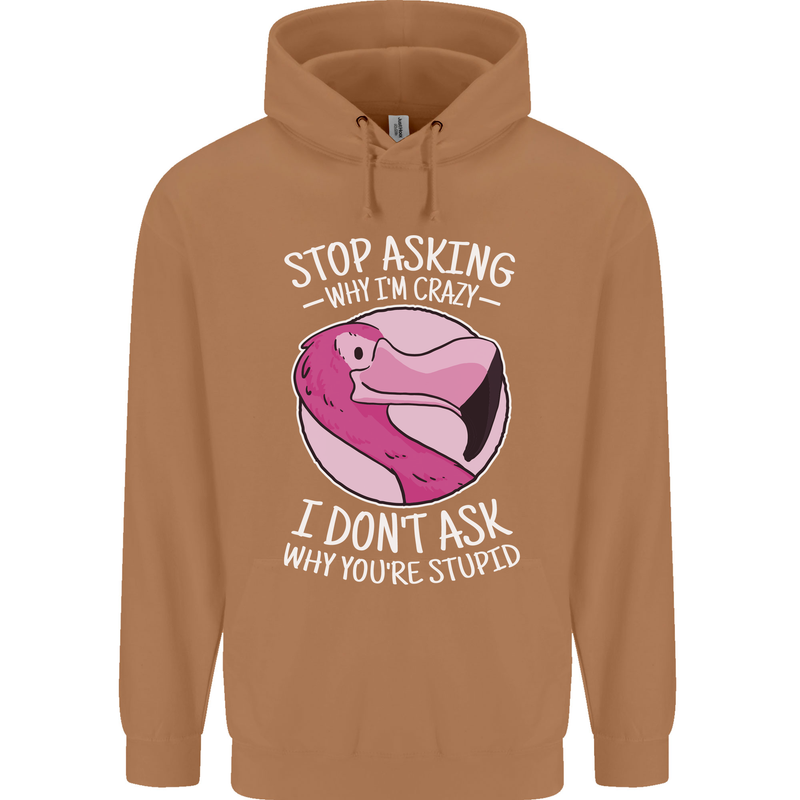 Crazy Stupid Funny Sarcastic Slogan Sarcasm Mens 80% Cotton Hoodie Caramel Latte